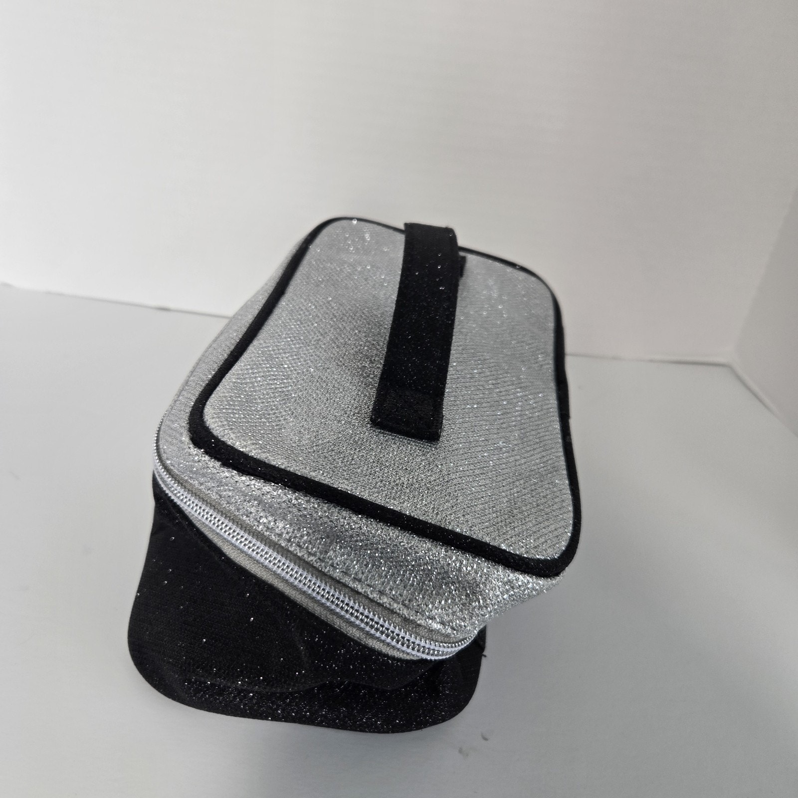 Juicy Couture Black Velvet Glitter Makeup Cosmetic Train Case Travel Bag Zip — image 3 of 7